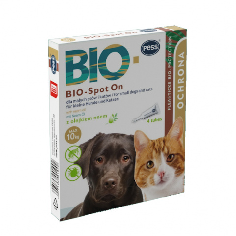 Bio-spot on 4x1g z olej.neem d/kotów i m.psów 