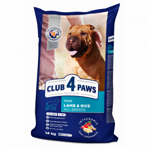 Club 4 Paws - karma d/psów - 14kg - jag./ryż adult 