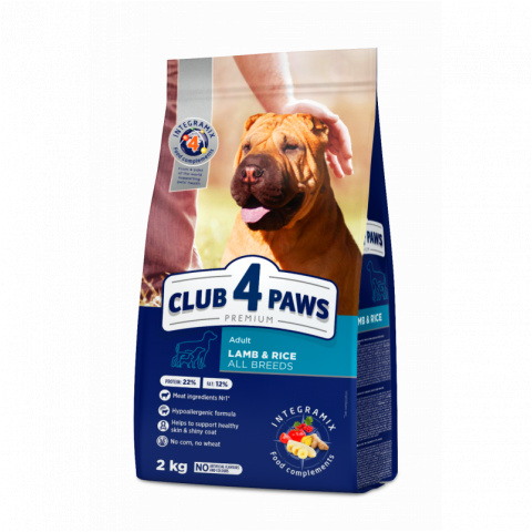 Club 4 Paws -karma dla psów-2kg-jagnięcina/ryż 