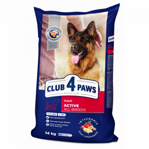 Club 4 Paws - karma dla psów aktywnych -14kg adult 